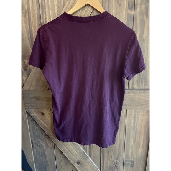 American Eagle Outfitters Mens V-Neck T-Shirt Purple AE Logo Size XS - Picture 2 of 3